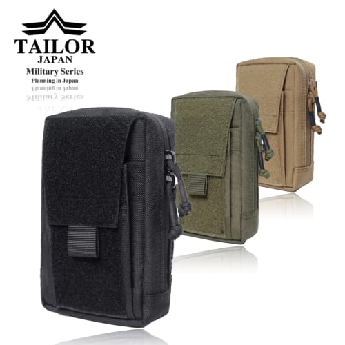 TAILOR JAPAN Tactical Pouch, Military Pouch, Airsoft Pouch, Utility Pouch for Smartphones, Airsoft, Velcro, Military Bag, Outdoor Sports, Accessory Or
