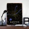Nantes City Map Tin Plaque Poster Customized Wall Art Retro Vintage Metal Signs for Man Cave Apartment Decoration Room Wand Deko
