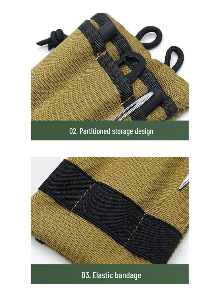 Camouflage Tactical EDC Tool Kit: Portable Outdoor Camping & Hiking Multifunctional Key Storage Bag.
