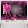 Hot Pink Female Birthday Background Pink Heels Champagne Balloons Rose Birthday Party Decorations