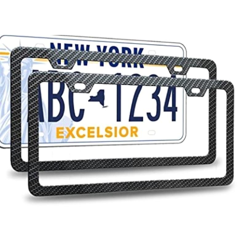 Universal American License Number Plate Bracket Frame Stainless Steel Metal with Standard Screw Exterior Accessories