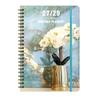 Flower Theme Cover 3-Year Plan Book Spiral Bound Multi-Year Agenda Notepad  School Supplies