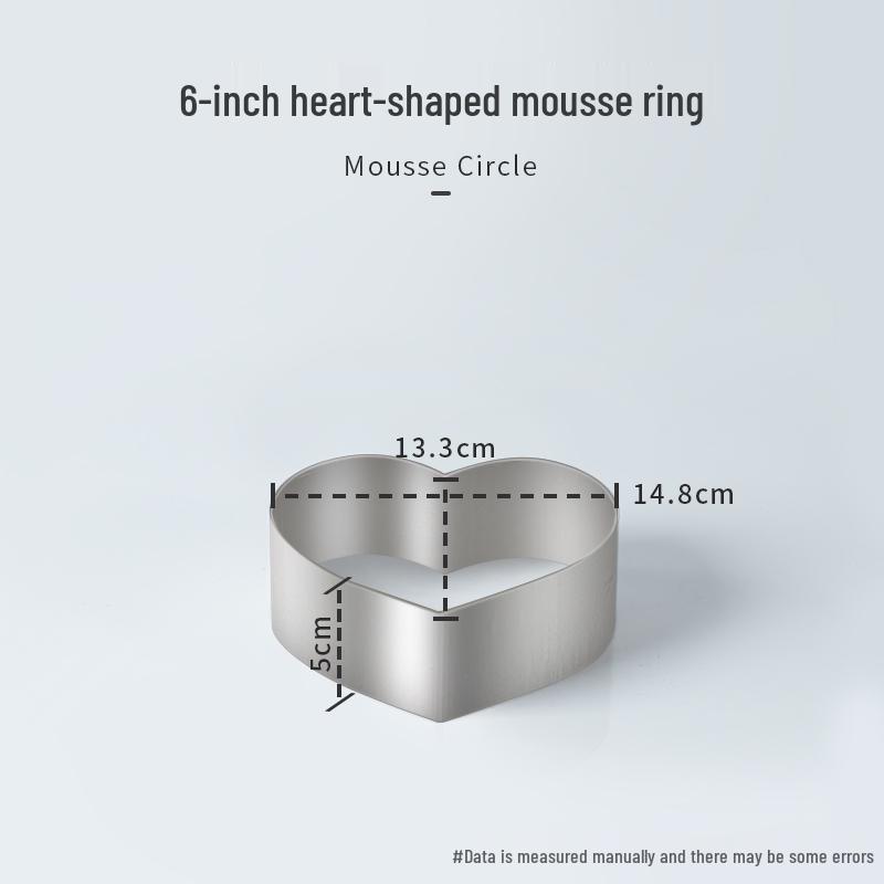 Round Square Heart-Shaped Mousse & Tower Ring, 4-10 Inch, Stainless Steel Baking Mold.