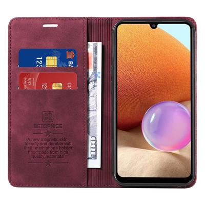 BETOPNICE 003 Phone Cover for Samsung Galaxy A32 4G (EU Version) RFID Blocking Wallet Leather Stand Case