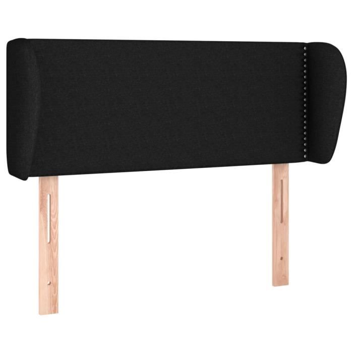 VidaXL Tête de lit avec oreilles Noir 103x23x78-88 cm Tissu3116996