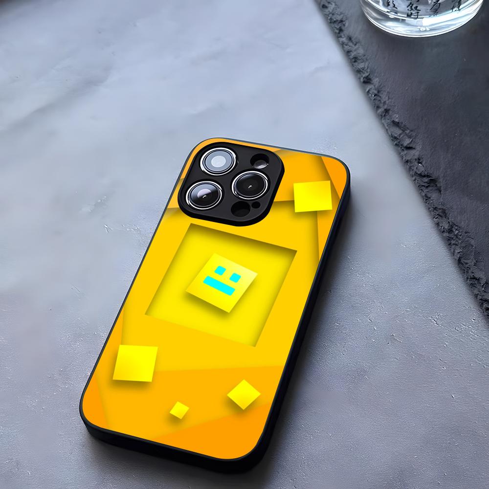 Geometry Dash Game Phone Case Tempered Glass For IPhone 17 13 14 16 12 15 11 Pro Max Plus Mini X XR SE2020 Coque