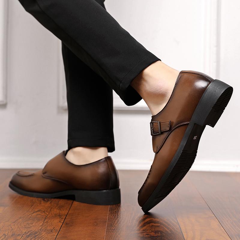 Fashion Gentleman's Leather Shoes Fashionable British Style Wedding Party Outdoor Leisure Business Daily Men's Office  Shoes Size -48