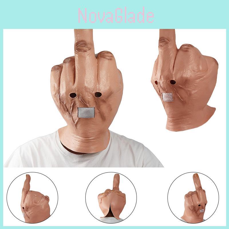 Finger Middle Scary Halloween Mask Latex Full Head Costume Party Prop Cosplay
