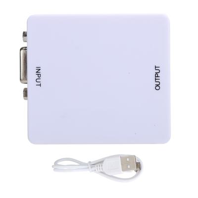 Convertitore da VGA a High Definition Multimedia Interface Mini HD 1080P Scatola di Conversione AdattatoreBianco