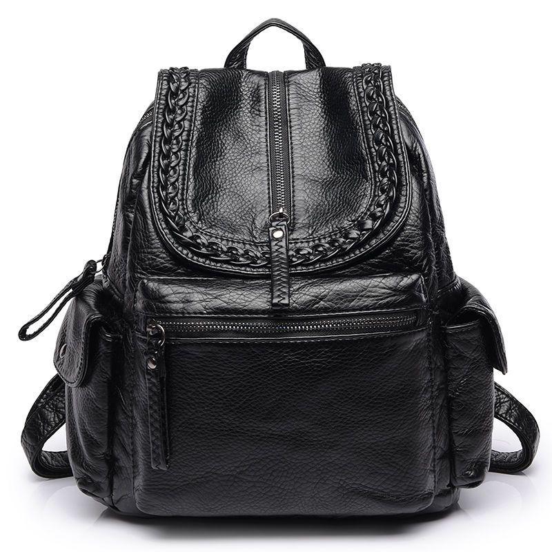 

Women s 2025 Trendy Large Capacity Soft Leather Backpack – Versatile and Fashionable Korean Style Schoolbag