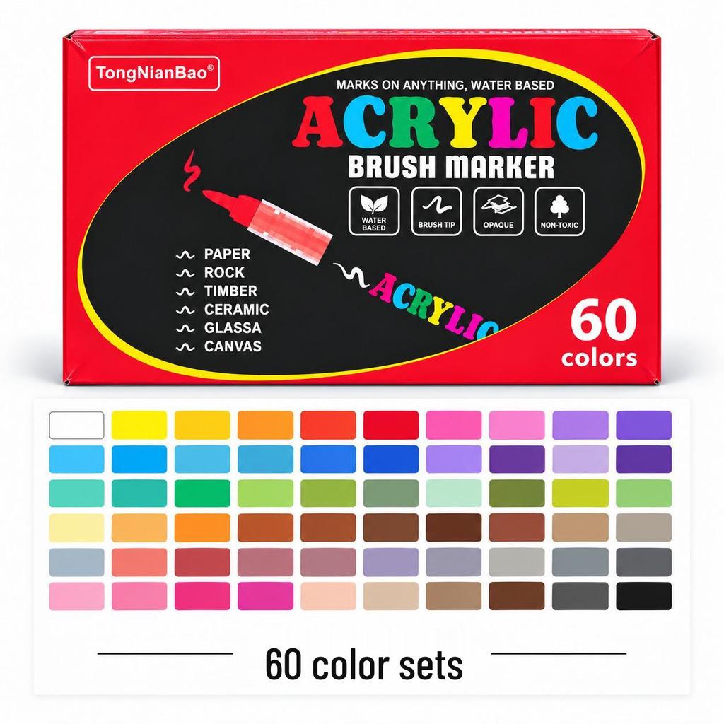 Liquid Acrylic Marker Set with Soft Tips for DIY Art & Professional Watercolor Painting