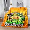 Coperta in Flanella Stampa P-Plants Vs Z-Zombi Morbida Calda Plaid Leggera Accogliente Coperta per Camera da Letto Divano Viaggio Casa Decorazione Festiva Regalo