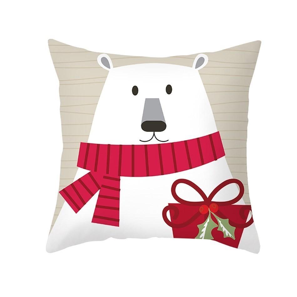 Christmas Cushion Cover Santa Printed Sofa Pillow Cover Christmas Decoration Gift Natal Navidad New Year