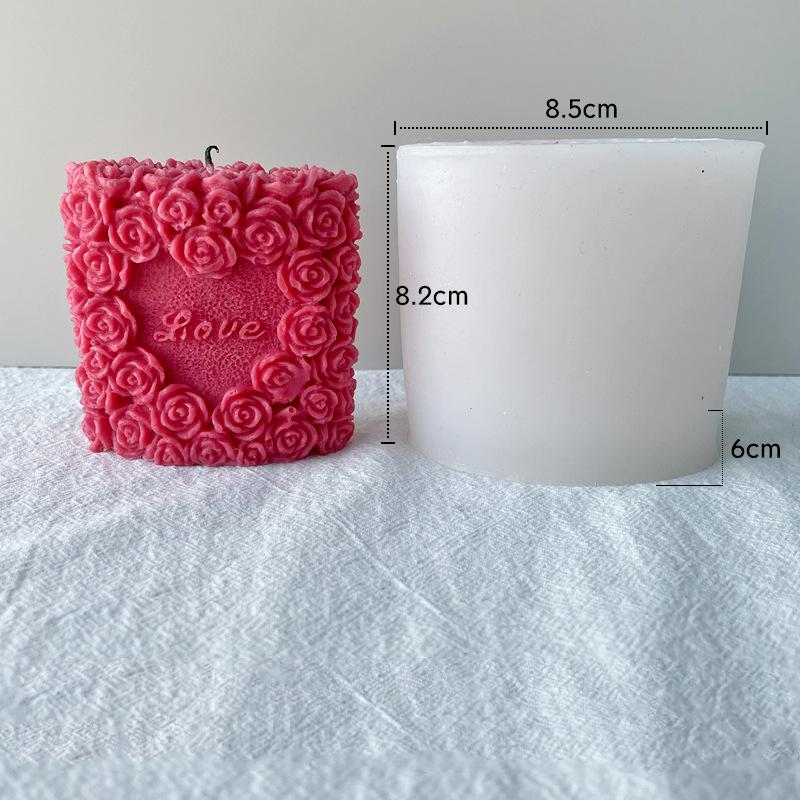 Forma na aromaterapii na svíčku Rose Heart Love Silikonová forma Forma na zdobení dortů na čokoládu Ručně vyrobená forma na svíčku