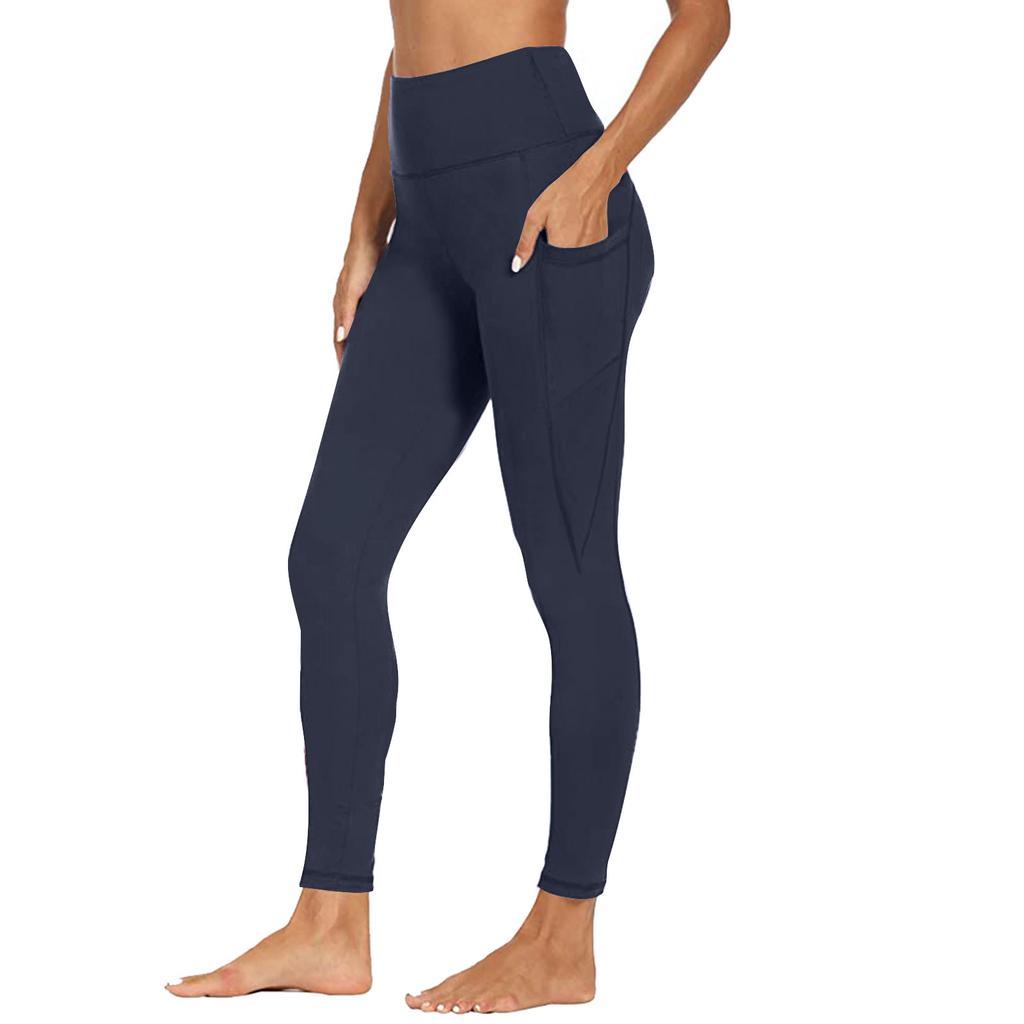 Damen Yogahose Mit Taschen Hoher Bund Fitness Leggings Trainingsstrumpfhose
