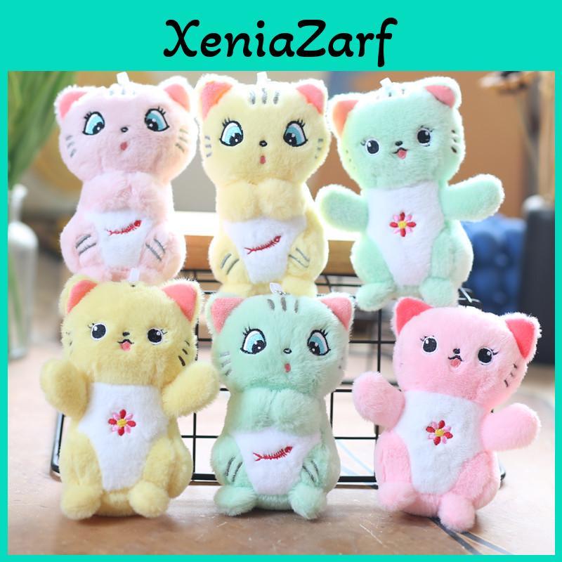 Cute Feline Plush Keychain Super Soft Short Plush Backpack Pendant