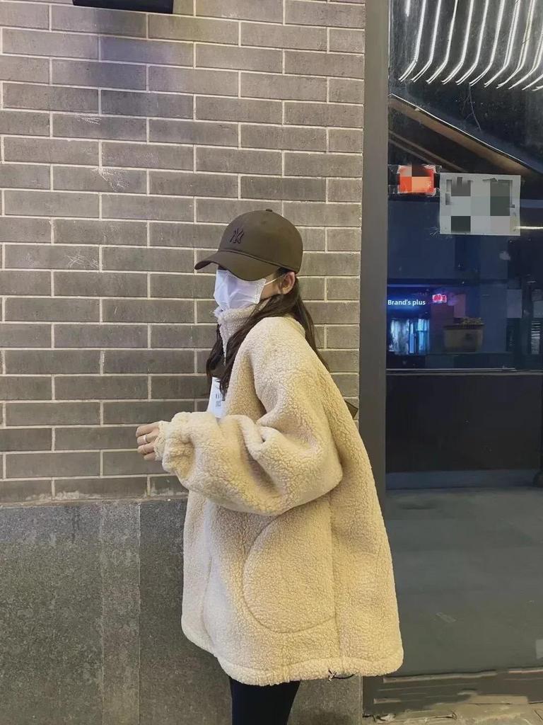 Manteau d'hiver pour femme 2025 de haute qualité, épais, style peau d'agneau