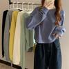 Spring Autumn Thin Base Layer Long Sleeve Tee Women Korean Loose Fashion Versatile Cropped Hoodie
