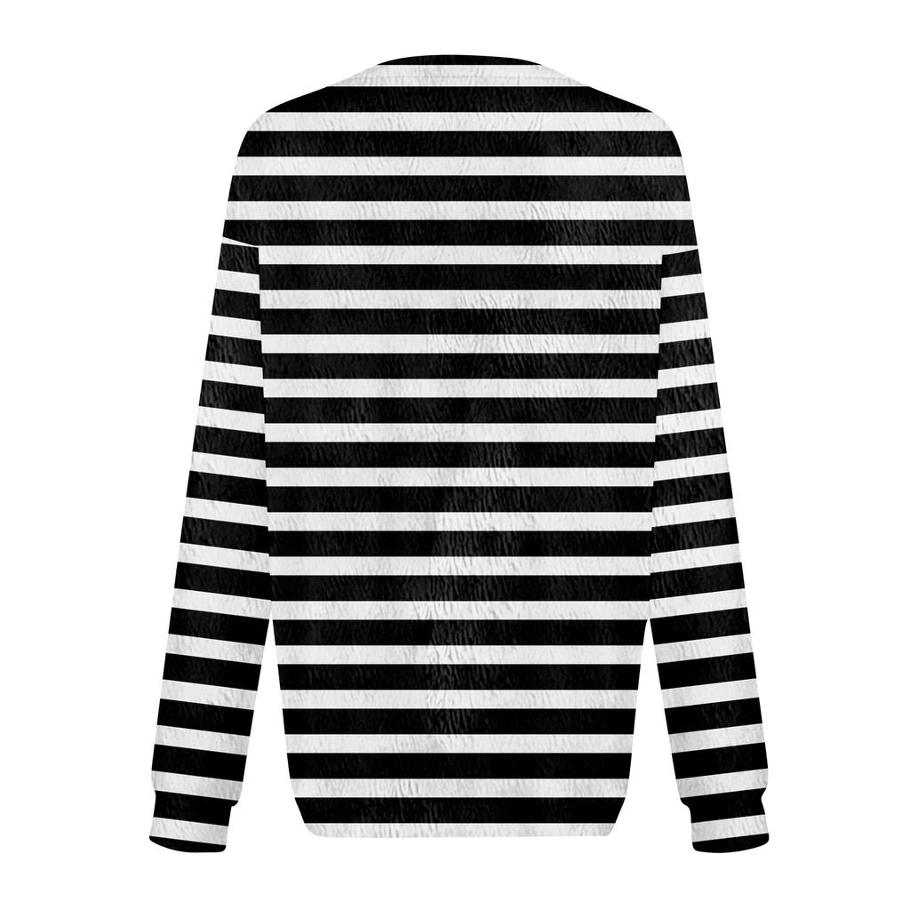 Women's Fashion Round Neck Pullover Top Long Sleeve Tee Printed Sweatshirt