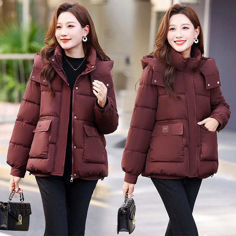 Women’s Short Hooded Windproof Thicken Warm Winter Jacket With Adjustable Hem