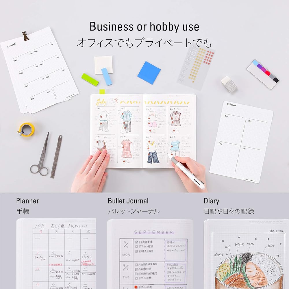 Nitoms STALOGY Notebook A5 Grid 365 Days Note Black S4101