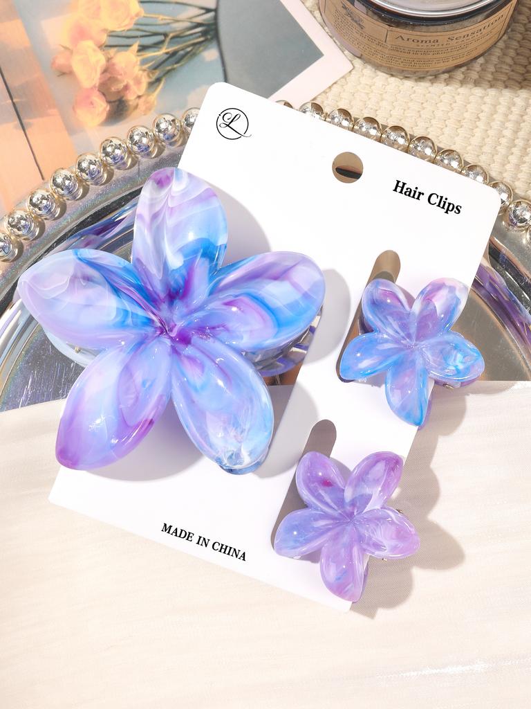 4 Stück Niedliche Blume Bananen Haarspangen für Dickes Haar, Starker Halt Rutschfest, Hawaiianisch, Haarschmuck für Frauen Mädchen Urlaubsgeschenk