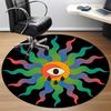 1pc Psychedelic Eye Chair Carpet for Office, Round Non Slip Durable Large Size Office Carpet, Suitable for Office