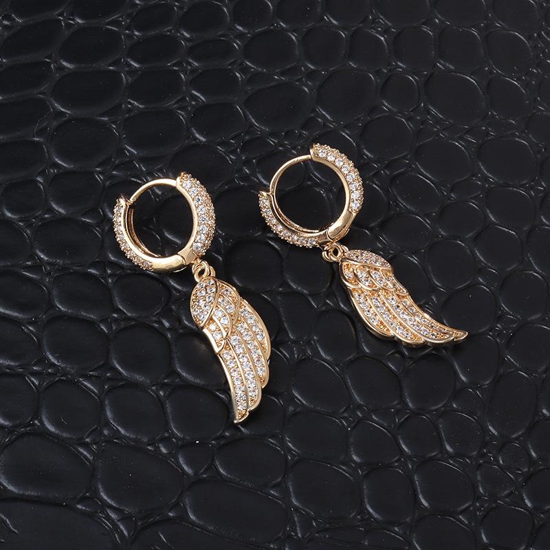 New Feather Wing Three-dimensional Earrings with Symmetrical and Agile Wing Earrings
