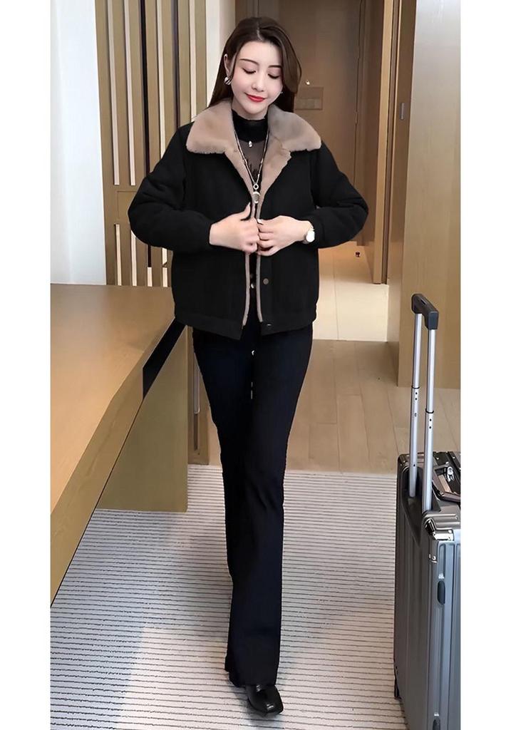 Women's Corduroy Petite Loose Warm Jacket - 2024 Autumn/Winter Collection