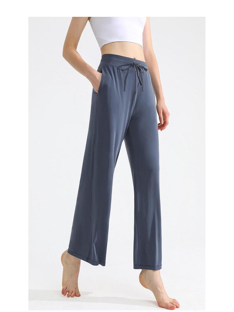 Damen High-Waist Schnelltrocknend Weitbein Yogahose für Fitness & Tanz