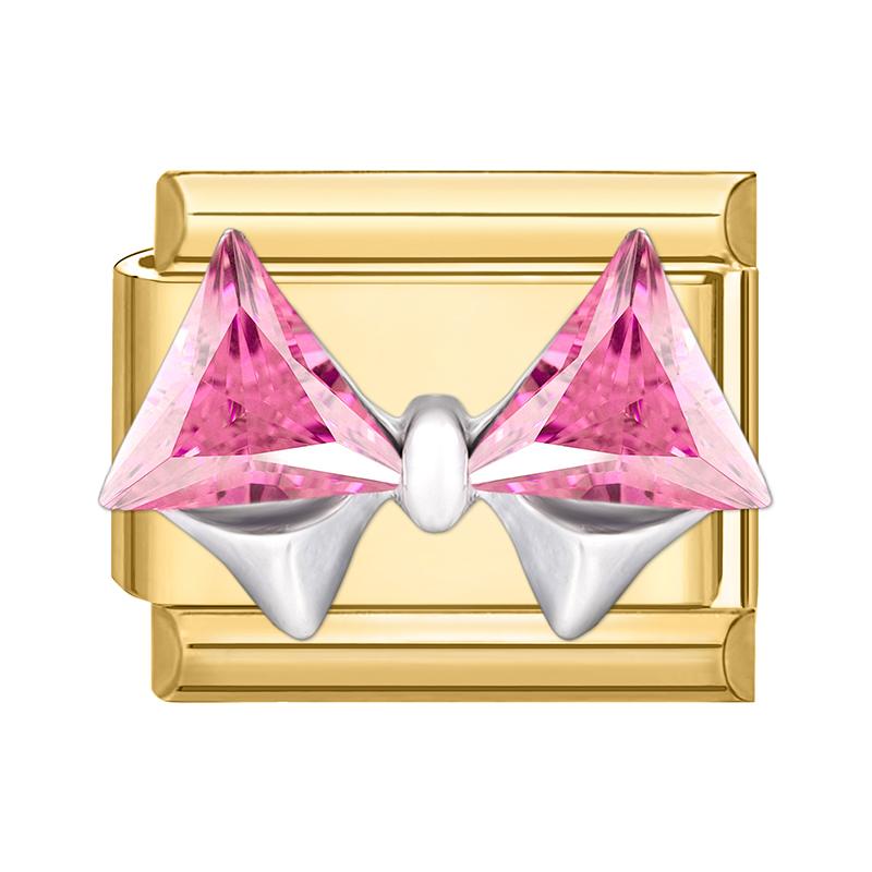 Vintage Golden Charm Zircon Butterfly Bow Cat Flower Italian Charm Links Fit 9MM Stainless Steel Bracelet Women DIY Making Gift