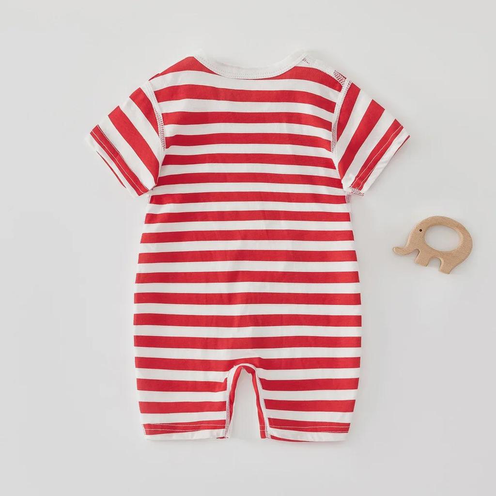 Unisex Newborn Pure Cotton Short-Sleeve Romper - Boneless One-Piece Crawling Outfit for Babies