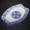 Ceramic Broccoli Plate - Blue & White Porcelain Chinese Style Dish