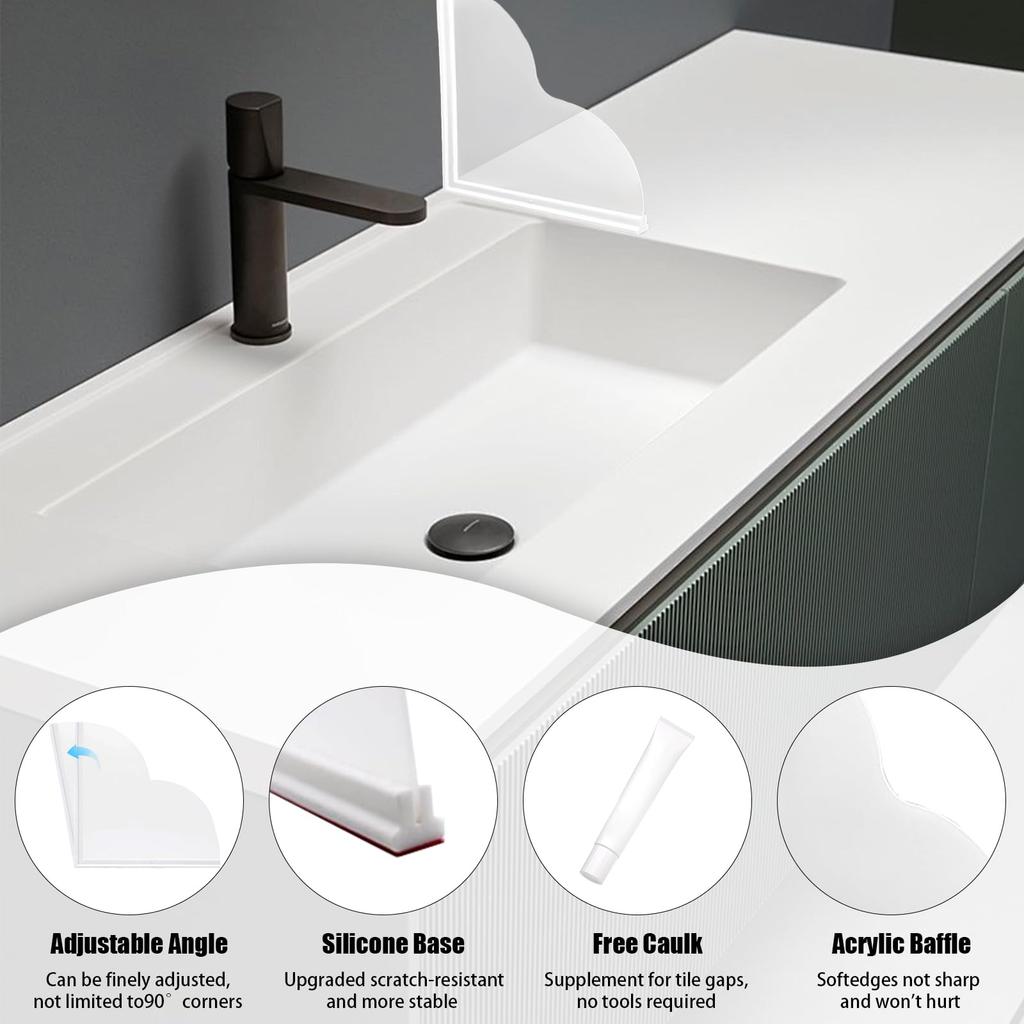 4 Pieces Kitchen Splash Prevention Screen Splash Prevention Sheet Panel Kitchen Sink Guard Kitchen Wash Basin Waterproof Transparent Splash Prevention