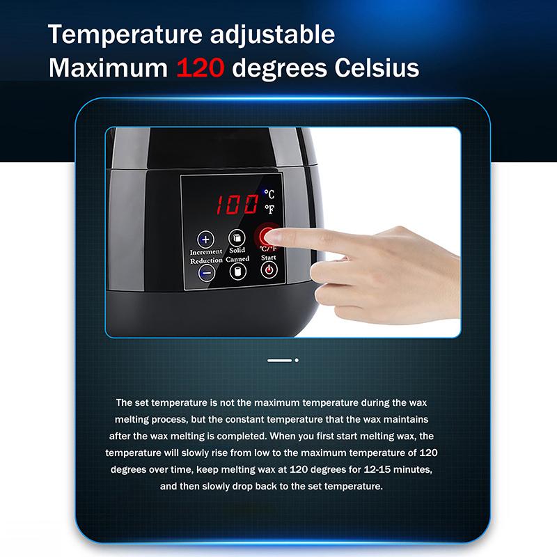 Macchina Scaldacera per Depilazione Scaldacera per Sciogliere la Cera Pentolino con Display LCD della Temperatura Scaldacera per Cera Depilatoria in Granuli