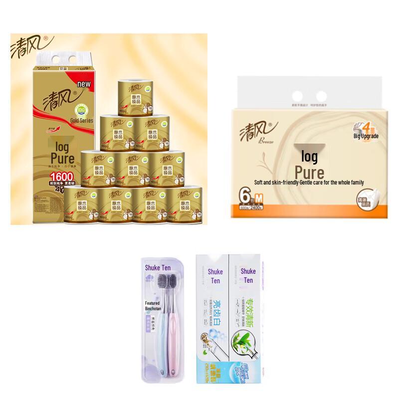 Qingfeng 100-Piece Tissue & Dental Care Combo Set
