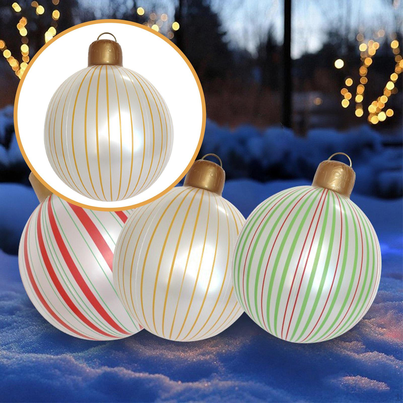 

Christmas Ball Inflatable Decorative Ornament Large Outdoor PVC Blow Up Lightweight Wear жёлтый