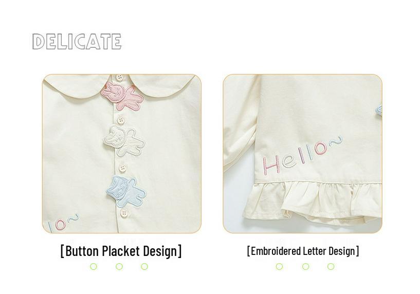 2026 New Girls' Long-Sleeved Doll Shirt with Three-Dimensional Embroidery - Spring/Autumn Style