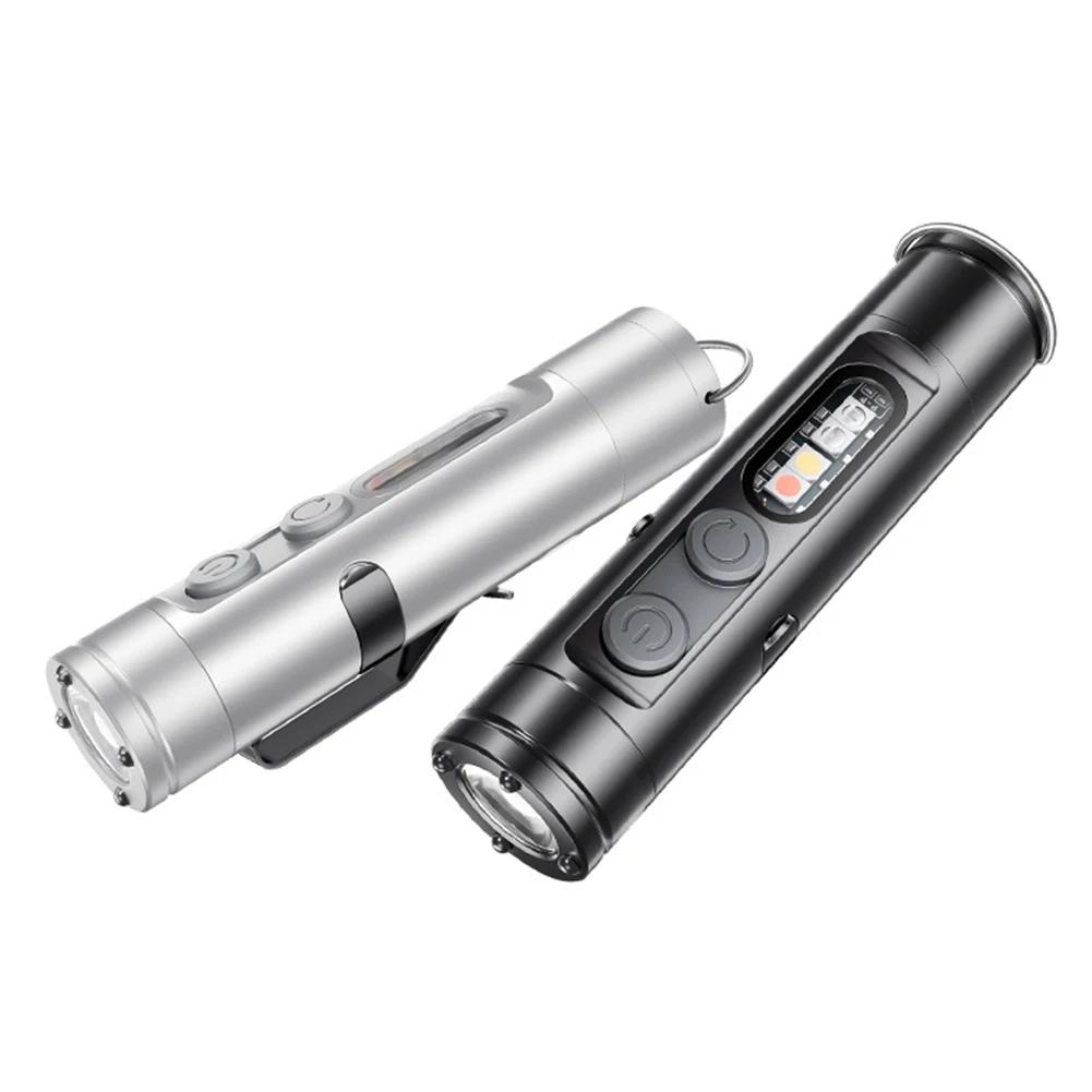LED Tactical Flashlight W/ Hat Clip Super Bright Flashlight Rechargeable Emergency Torch Magnetic Micro Tool for Hiking Outdoor