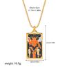 New Design Colorful Enamel Tarot Cards Pendant Necklaces  18K Gold Plated Sun Star Moon Box Chain Choker Jewelry for Women