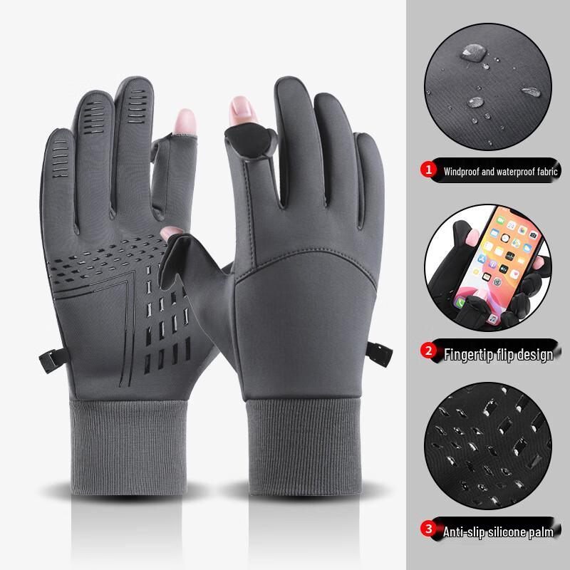 Ankelai Unisex Winter Waterproof Warm Convertible Outdoor Cycling Gloves