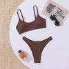 2023 V-Shaped Ribbed Bikini with Split Pants - Sexy Women's Swimwear