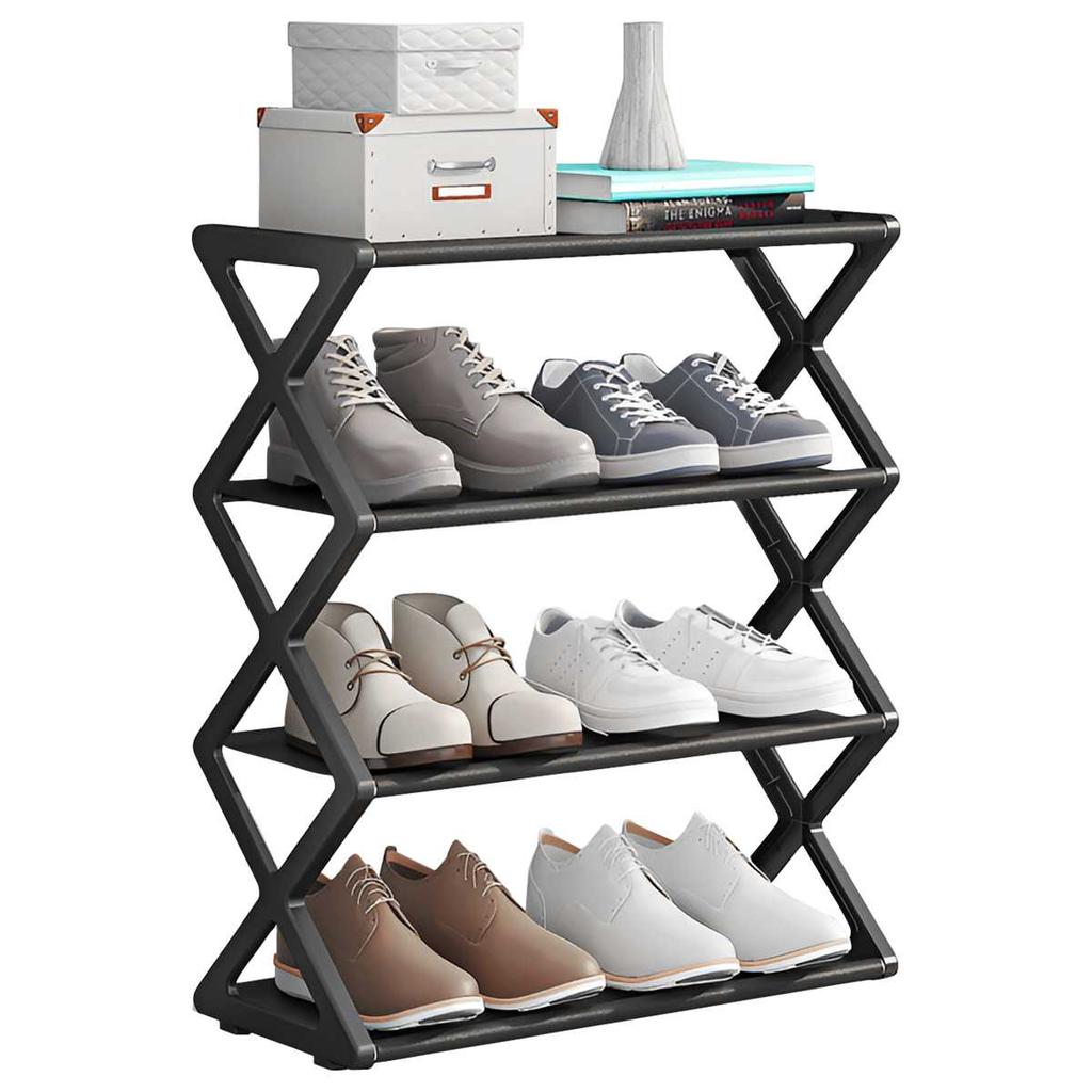 Vierstufiger Multifunktionaler faltbarer Schuhständer für die Aufbewahrung zu Hause, Platzsparender und einfach zu montierender Aufbewahrungs-Organizer