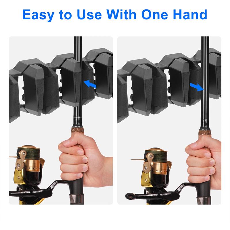 Angelrutenhalter Wandmontage Platzsparend Hält 6 Ruten Für Garage Werkstatt Zuhause