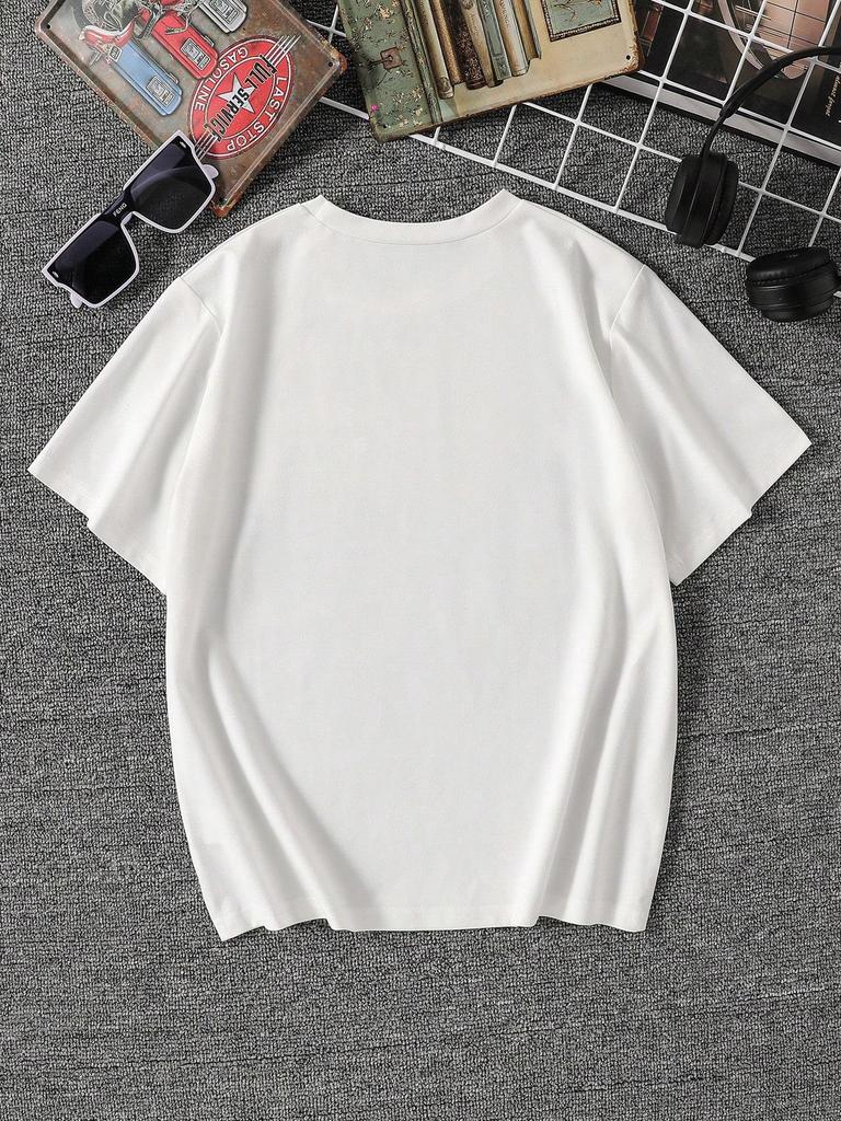 Jungen Street Style LOS ANGELES Buchstabendruck Modisches Alltags-Freizeitkleidung Weiches und Bequemes Kurzarm-T-Shirt Frühjahrs-/Sommerkollektion