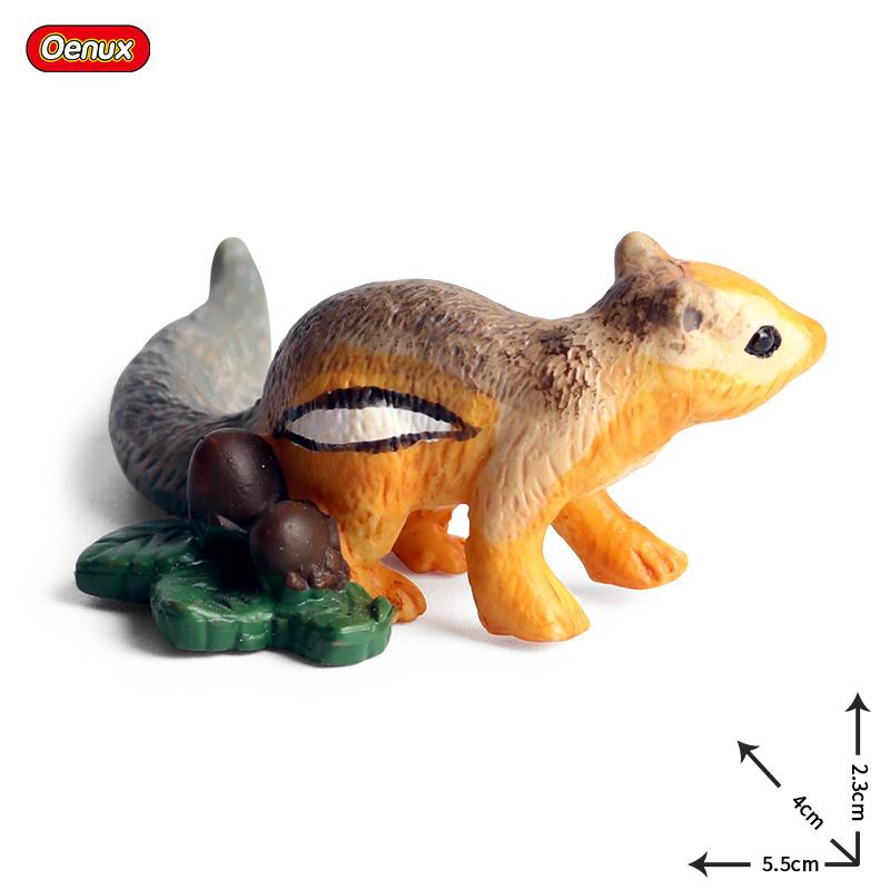 Oenux Simulation Wild Muroid Animal Squirre Mouse Sugar Glider lMarmot Rat Chinchilla Model Action Figures Lovely PVC Kids Toy