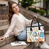 Cute Stationery Pattern Tote Bag Casual Reusable Daily Shoulder Handbag