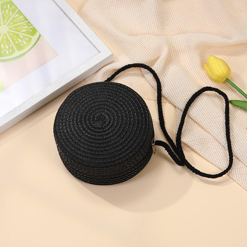 Children's bags Girls messenger bags New summer woven straw bags Seaside vacation girls round shoulder bag