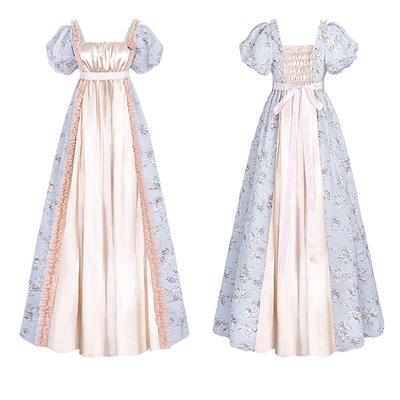 Robe Élégante Médiévale Victorienne Robe de Bal Femmes Taille Haute Robe de Thé Performance Scénique Costume Halloween Carnaval