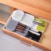 Multi-purpose Cutlery Storage Tray Cutlery Fork Spoon Compartmentalized Organizer  Knife Drawer Storage Box
